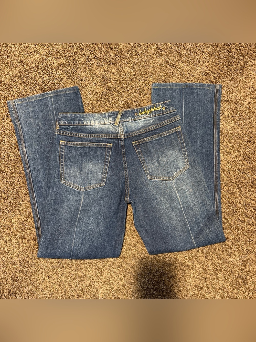 Baby Phat Women's Dark Blue Bootcut Jeans with Embroidered Logo